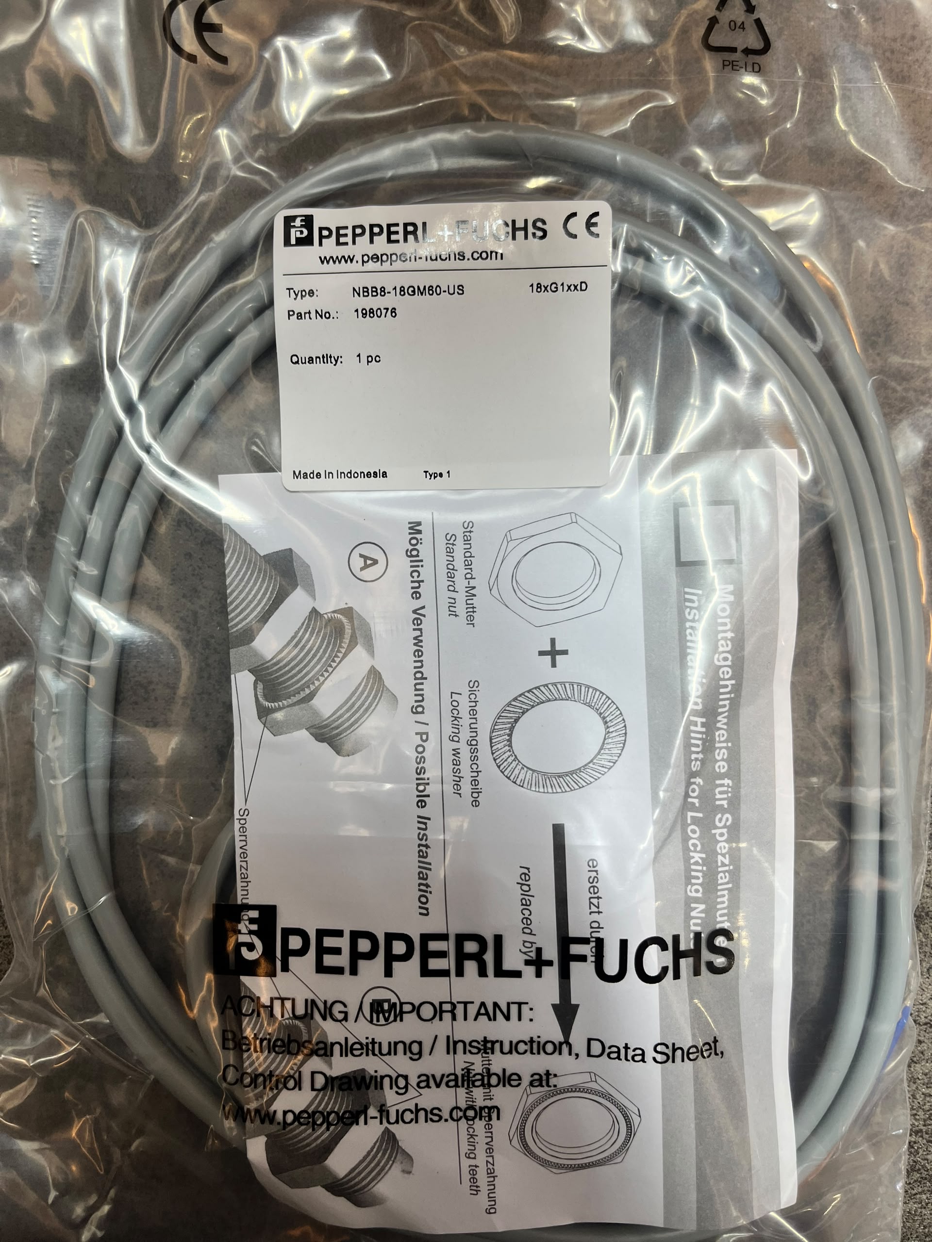 سنسور القایی PEPPERL+FUCHS NBB8-GM60-US
